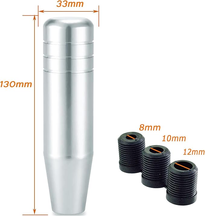 Lunsom 5" Weighted Gear Shift Knob, Aluminum Alloy Shifting Head Handle Long Gear Lever Shifter Knob Fit Most Manual Transmission Vehicles