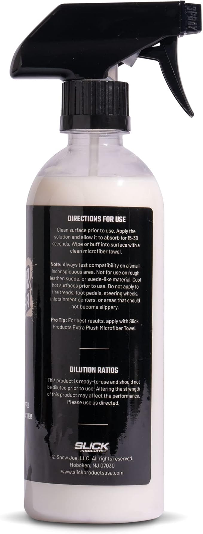 Slick Products Multi-Surface Interior Conditioner – Cleans & Conditions Vinyl, Plastic & Leather – Non-Greasy Car Interior Cleaner & Protectant – Fresh New Car Scent – 16 oz.