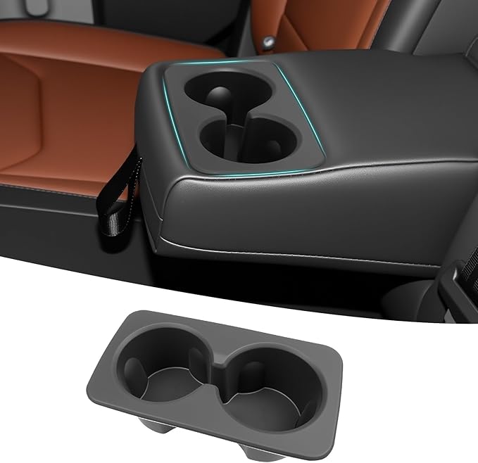 Rear Row Seat Cup Holder Organizer Compatible with 2022 2023 2024 2025 Ford Maverick Accessories, Noise-Free Water & Dust Proof Silicone Insert Drink Holder for 2022-2025 Maverick Accessories