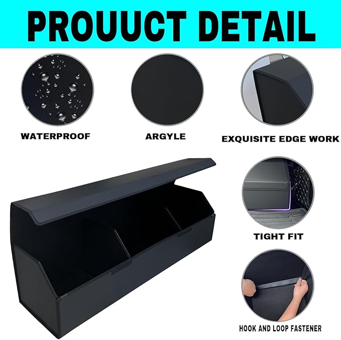 Car Trunk Organizer for NX 450h+ 2022-2025 - Custom Fit,Large Space Outdoor Trunk Organizer with Leather,Black,Adjustable Partition Design,All-Season Use,for NX 450h+ 2022-2025