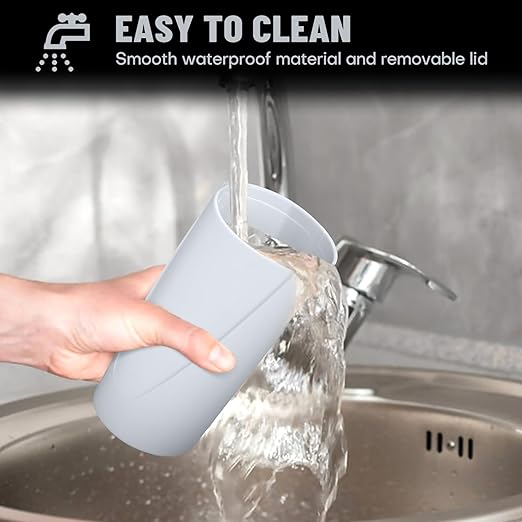 Car Trash Can Bin with Lid - 2 Packs Car Garbage Can Cup Holder - Grey Mini Leakproof Vehicle Garbage Bin with 40pcs Trash Bags-Automotive Organizers and Storage for Front Back Seat Accessories