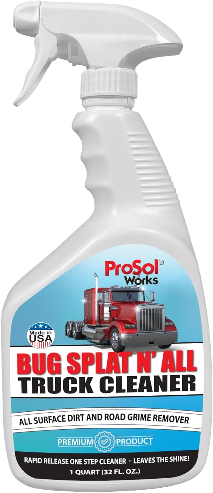 Bug Splat N' All Truck Cleaner 32 fl oz - Truck All Purpose Cleaner for Bug Splatter, Road Grime, Bird Droppings & Black Streak Remover - Tire Shine & Semi Cleaning Kit - Safe on All Surfaces