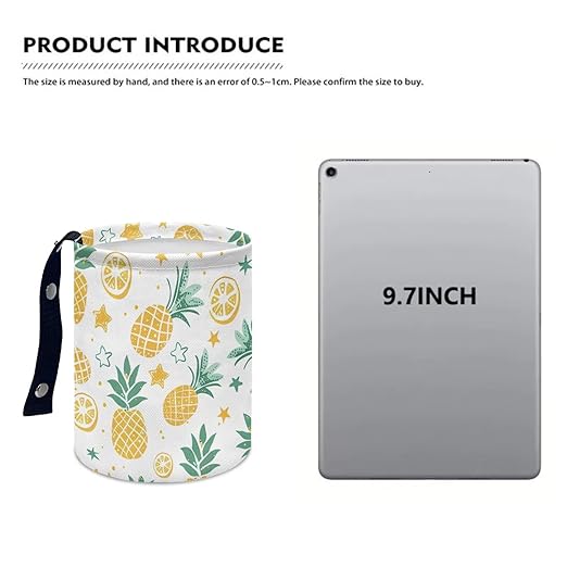 Tropical Pineapple Cute Car Trash Bag, Hanging Car Organizer and Storage Bag, Trash Bin for Car Accessories, Vehicle, Travelling, Camping