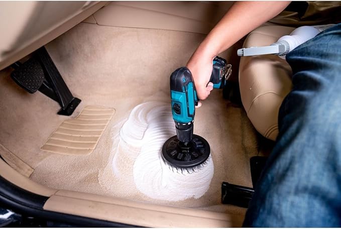 Chemical Guys ACC506 Light Duty Spinner Multi-Surface Drill Brush Attachment (Fits Any Standard Drill - Power Scrubber Removes Stains & Gently Cleans Upholstery, Fabric and Carpet), Gray