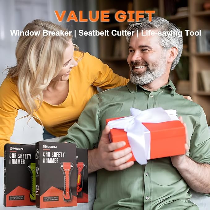 10 PCS Car Safety Hammer Emergency Escape Tool Auto Car Window Glass Hammer Breaker and Seat Belt Cutter Escape 2-in-1 for Family Rescue & Auto Emergency Escape Tools