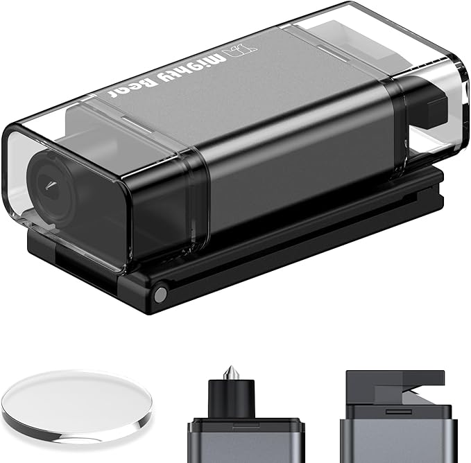 MightY Bear Car Window Breaker Seatbelt Cutter, 2-in-1 Car Emergency Tool, Underwater Glass Breaker for Traffic Accidents and Family Rescue - Gray