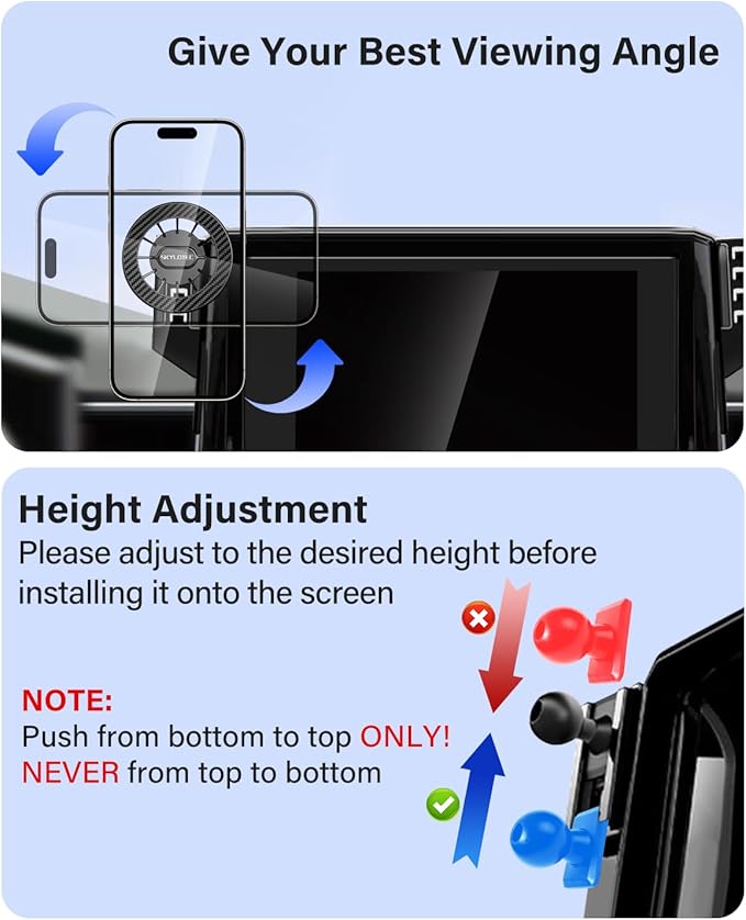 SKYLOTEC Car Phone Mount for BMW X5 2014-2018/X6 2015-2019 Accessories 10.2-Inch Screen Fixed Clip, Automobile Cradles Magnetic Phone Holder Compatible with MagSafe, Strong Magnets Cell Phone Base