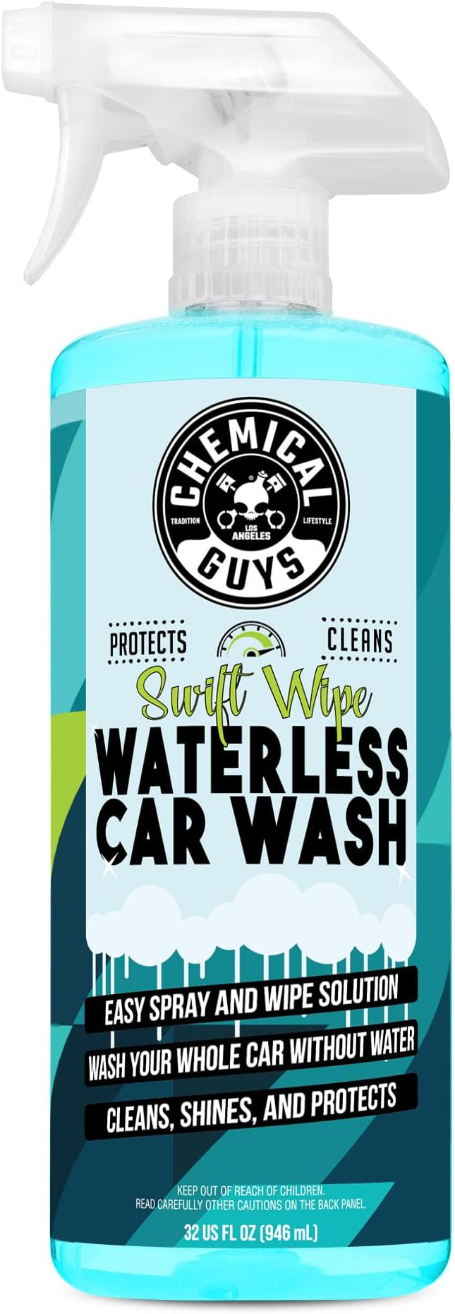 Chemical Guys Swift Wipe Waterless Car Wash Spray – Safe Cleaner for Cars, Trucks, Motorcycles, RVs, Chrome, Paint & Glass – High Gloss Finish – 32 fl oz