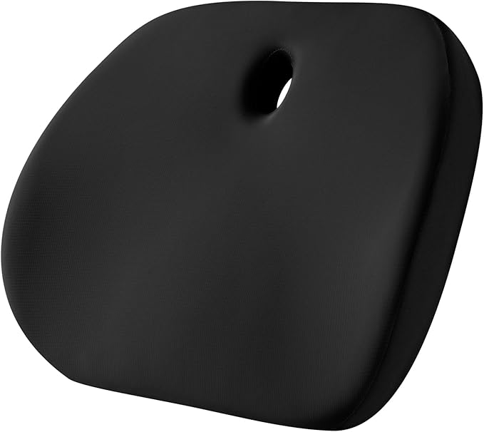 Road Comforts Premium Memory Foam Seat Cushion – Office Chair Cushion, Car Seat Cushion – Chair Cushions for Back & Sciatica Pain Relief – Seat Cushions for Office & Desk (Black)