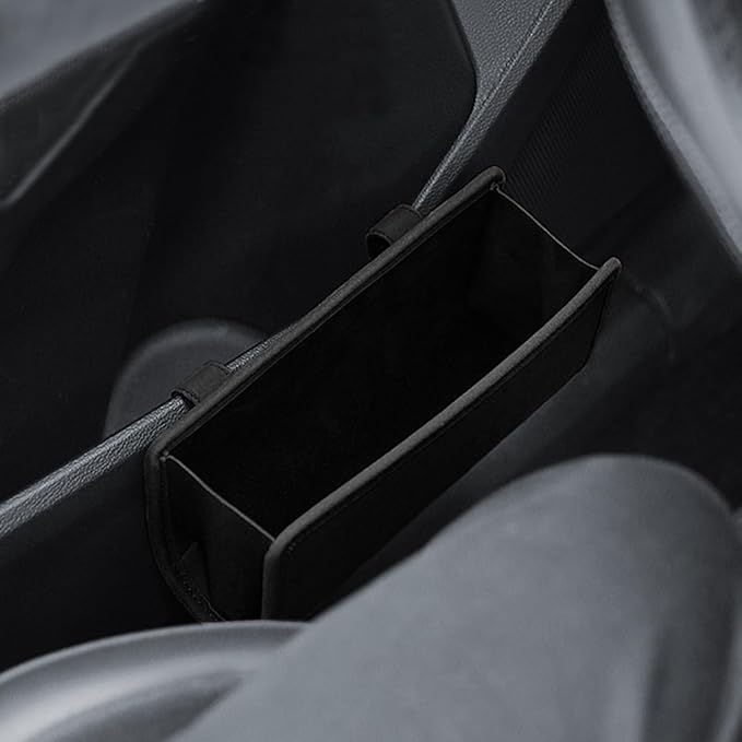 Accmor Car Trash Can, Collapsible Leather Vehicle Trash Bin Car Dustbin Garbage Organizer Holder with 2 Rolls Trash Bag, Foldable Hanging Mini Cars Storage Bag Container for Auto, SUV (Black)