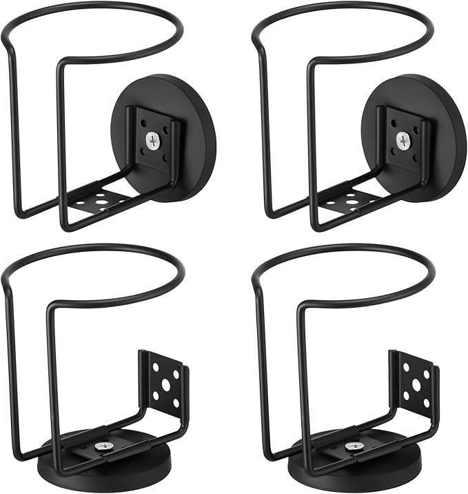 Treela Magnetic Cup Holder Magnetic Drink Holder Dual Purpose Magnetic Cup Caddy for Tractor Mower Truck School Bus Car Treadmill Toolbox Boat Yacht Refrigerator RV Apartment Courtyard, Black (4)