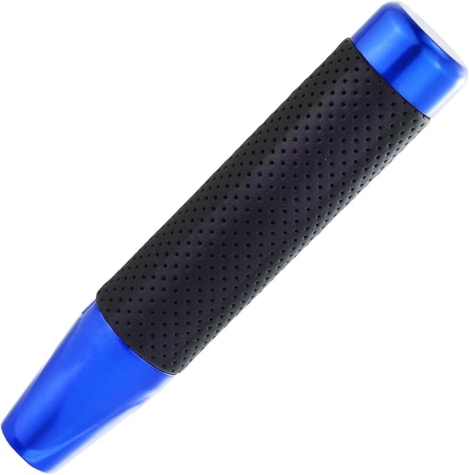 Lunsom Metal Shifter Knob Leather Aluminum Alloy Long Stick Gear Handle Lever Head Fit Most Manual Transmission Car (Blue)
