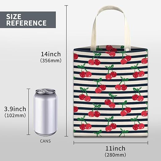 Car Trash Can, Cute Car Trash Bag, Hanging Car Organizer and Storage Bag, Trash Bin for Car Accessories, Vehicle, Travelling, Camping Cute Red Cherry Stripe