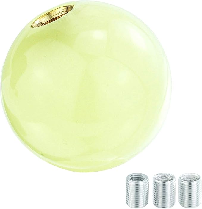 Lunsom Round Shift Knob, Ball Shape Gear Shifter Lever Head Shift Ball Car Stick Handle Fit Most Automatic Manual Transmission Vehicle (M8x1.25, Fluorescence)