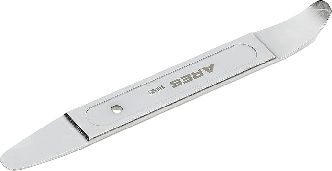 ARES 10099 - Compact Double End Metal Skin Wedge Prybar Tool - Durable Prybar Removes Trim, Paneling, Fasteners, and More - Compact Design with Curved and Straight Ends for Increased Versatility