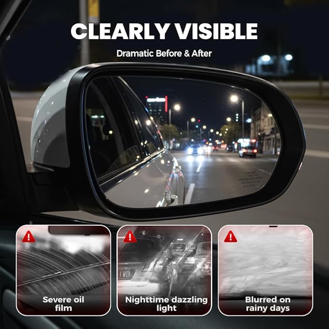 [3 Set] Automotive Oil Film Cleaning Brush with 60ML Cleaning Liquid, Glass Cleaning Wipe Board Windshield Cleaner Car Glass Oil Film Cleaner for Windshield Improves Clarity & Visibility (Green)