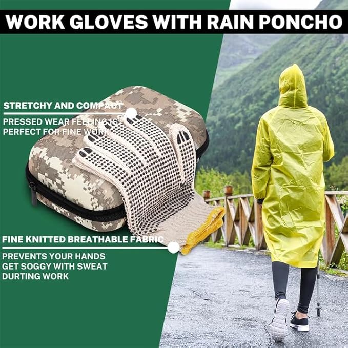 Car Roadside Emergency Kit with Battery Jumper Cables,Car Accessories for Men or Women,Automotive Safety Kit for Car,Vehicle,Truck or SUV,Gifts for Men or Him,Camouflage