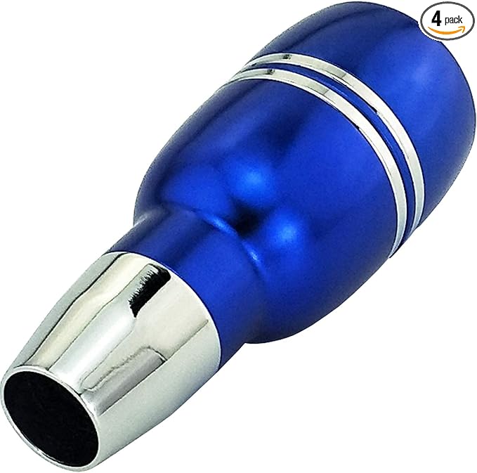 Lunsom Weighted Shifter, Leather Aluminum Alloy Long Shift Knob Stick Handle Shifting Lever Head Gear Knob Fit for Most Manual Transmission Vehicles (Blue)