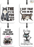 4Pcs Funny Cat Car Air Freshener Hanging Car Accessories Gifts for Women Men Cat Lovers Cute Air Freshener for Interior Car Mirror Home Wardrobe Decor