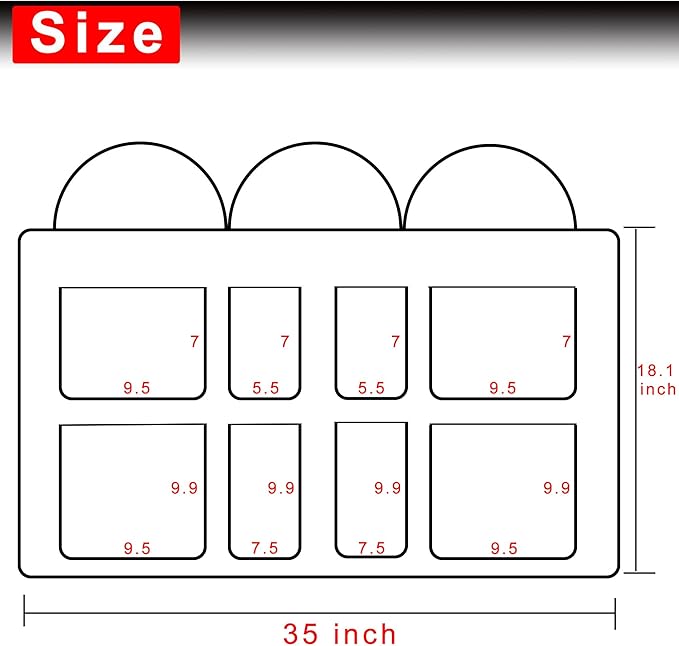 Car Back Seat Trunk Organizer Hanging Bag, Car Interior Organizer Accessories with 4 Pockets and 4 Mesh Pouches,Save More Storage Trunk Space for SUV,Jeep,MPV