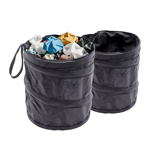 + Car Trash Can, 2 Packs Mini Collapsible Pop-up Car Garbage Can, + Foldable Trash Can, Multipurpose Portable Trash Bag for Truck/Minivan, RV, Camping & Small Spaces(2PCS)