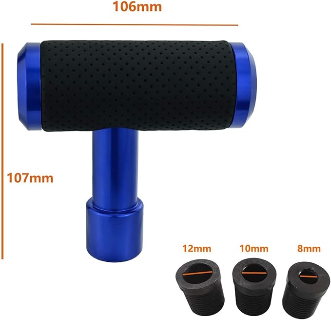 Lunsom Shifter Knob, Gear Shifting Lever Stick Shift Handle Head Type T Gear Shift Knob Fit for Manual Transmission Vehicle (Blue)