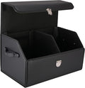 Trunk Organizer for Car, SUV Trunk Organizer Leather Storage, Cargo Box-Automotive Consoles Organizers-Multi-Compartment Adjustable Auto Grocery Home Storage Box