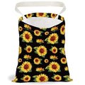 Sunflower Print Car Trash Bag Hanging Garbage Bag with Snap Buttons Car-Back Seat Trash Storage Portable Dustbin for Car Interior Accessories Travel Camping