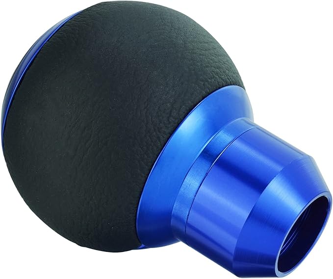 Lunsom Car Shifter Knob 5 Speed Gear Stick Head, Leather Ball Gear Shifting Knob Short Shift Lever Handle Head Fit Most Manual Transmission (Blue)