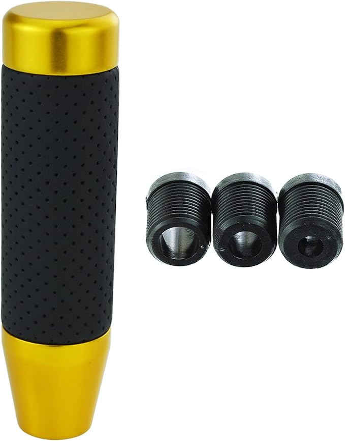 Abfer Weighted Shift Knob Short Stick Gear Shifter Adapter Leather Shift Knobs for Most Automatic Manual Vehicle Trucks,Gold