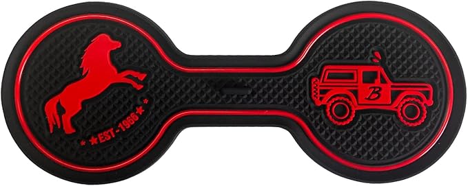 Compatible with Ford Bronco 2021-2025 Car Cup Holder Coaster Offroad, Silicone Car Decorative Water, Bronco Car Accessories (RED)