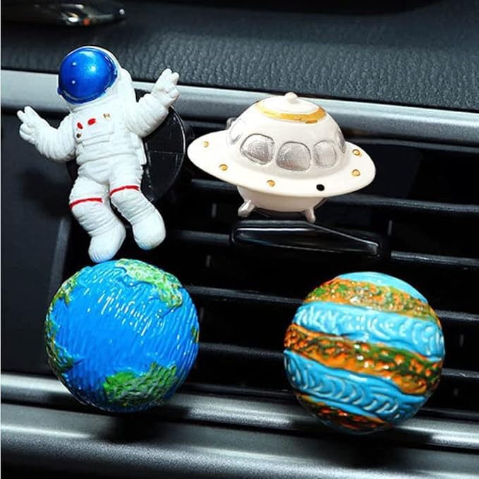 ZOSTLAND Rhinestone Car Decorative Clip,Car Air Fresheners,Metal Vent Clip,Bling Auto Air Vent,Personalized Automotive Interior Decoration Accessories,Auto Decor Gift for Women,Men (4pcs Universe)