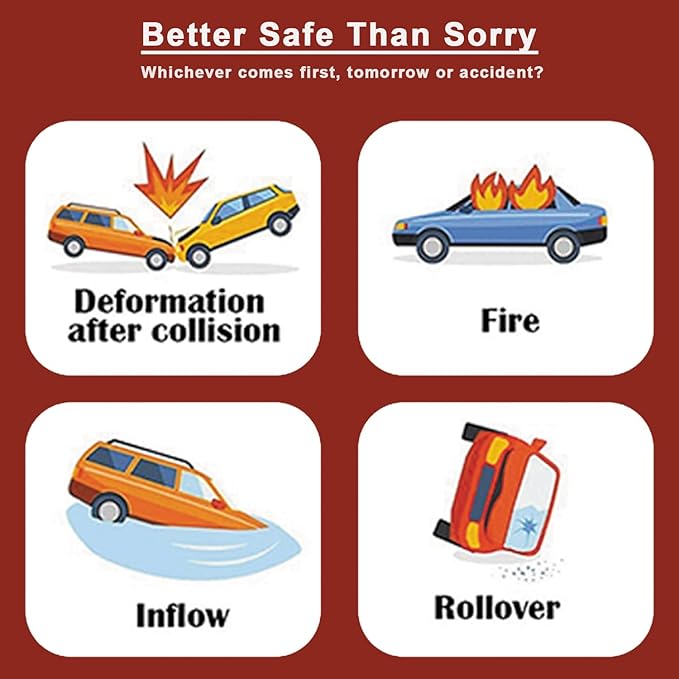 2-in-1 Emergency Car Escape Tool - Spring-Loaded Window Breaker & Seatbelt Cutter, Compact Lifesaver for Families, Portable Keychain Design (Silver)