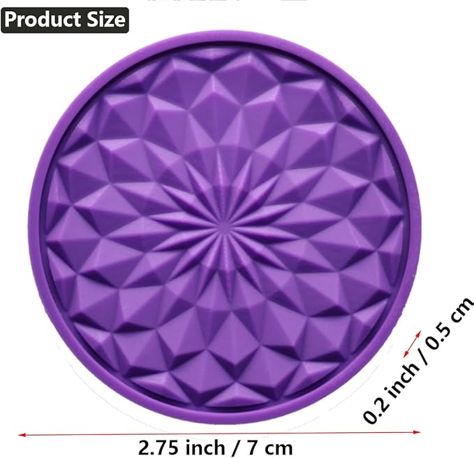 Car Cup Coaster, Universal Automotive Waterproof Non-Slip Cup Holders Sift-Proof Spill Holder Car Interior Accessories 2 Pack Purple