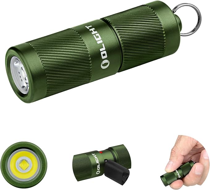 OLIGHT I1R 2 Pro Eos 180 Lumens EDC Rechargeable Keychain Flashlight, Powered by Built-in Rechargeable Battery with Type-C USB Cable, Slim Mini Handheld Light for Everyday Carry (OD Green)