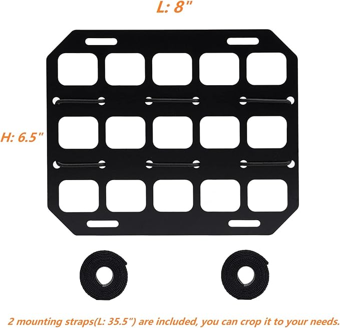TACNEX Vehicle Rigid MOLLE Panel Car Seat Headrest Organizer EDC Pouch Tool Holster Bag Holder Auto Interior Accessories Tactical Gear Rack Truck Equipment Mount Plate Modular Storage Shelf