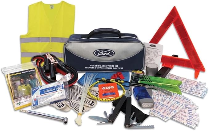 Ford Roadside Assistance Kit Contains First Aid Kit, Safety Vest, Booster Cables and Assorted Tools | VFL3Z19F515AC
