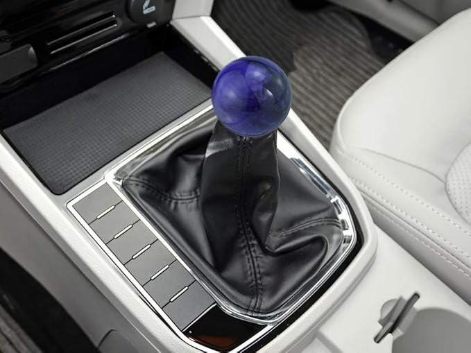 Lunsom Round Shift Knob, Ball Shape Gear Shifter Lever Head Shift Ball Car Stick Handle Fit Most Automatic Manual Transmission Vehicle (M8x1.25, Purple)