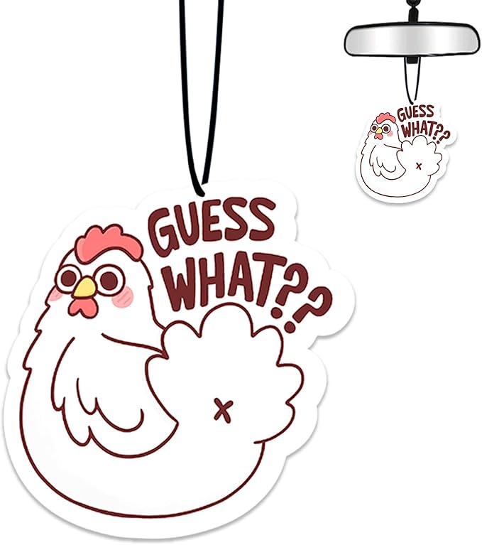 Funny Chicken Air Freshener Hanging for Car Scented Ornaments Mirror Cute Car Fresheners Chickens Car Accessories Auto Interior Decor Scent Home Bathroom Closet Chicken Gifts for Women Men