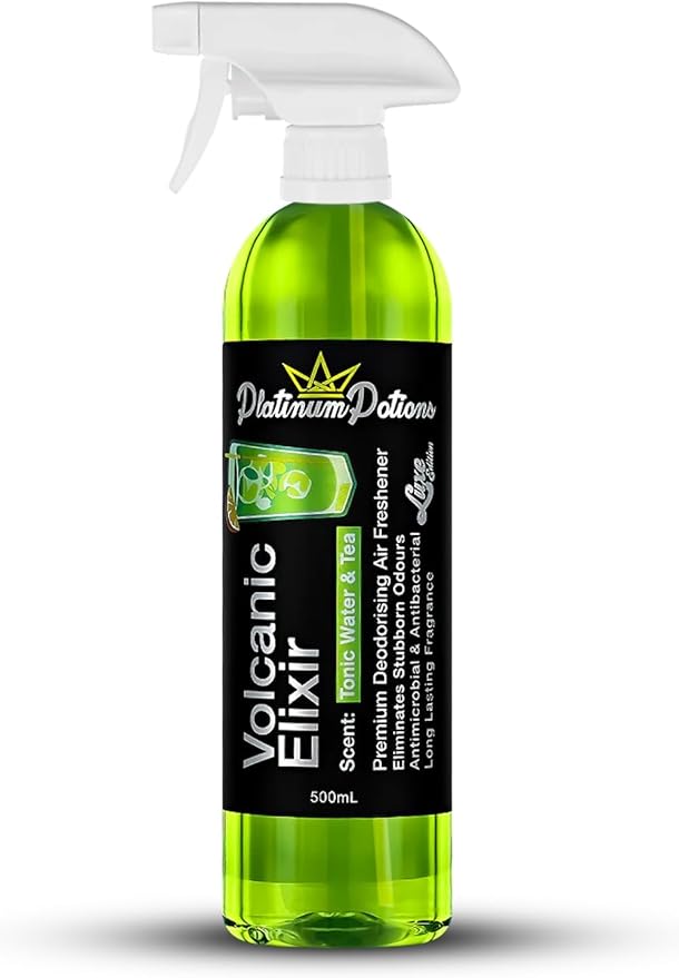Water-Based Car Air Freshener Spray | Luxury Automotive Deodorizer | Mold-Resistant Formula | Eliminates Odors and Refreshes Vehicle Interior | 17 fl oz | Volcanic Elixir