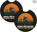 Bigfoot Undefeated Social Distancing Car Coasters for Cup Holders Pack of 2 Neoprene Cup Mat Pad Vehicle Interior Accessories for Men Women