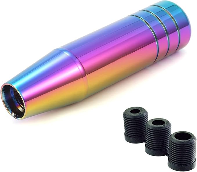 Lunsom 5" Aluminum Gear Lever Shifter Knob Long Alloy Shift Stick Handle Car Automatic Shifting Head Fit Most Manual Transmission Vehicles (Multicolor)