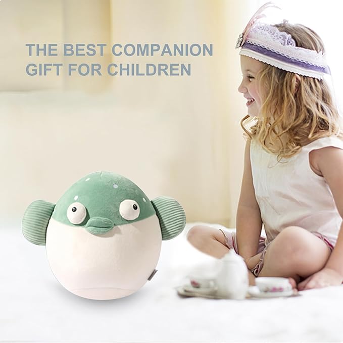 Kids Travel Pillow - 2-in-1 Deformable Kids Neck Pillow for Traveling, Soft U-Shaped Pillow with Adorable Animal Design, Comfy Sleep and Play, Ideal for Airplanes and Traveling (Green Fish)