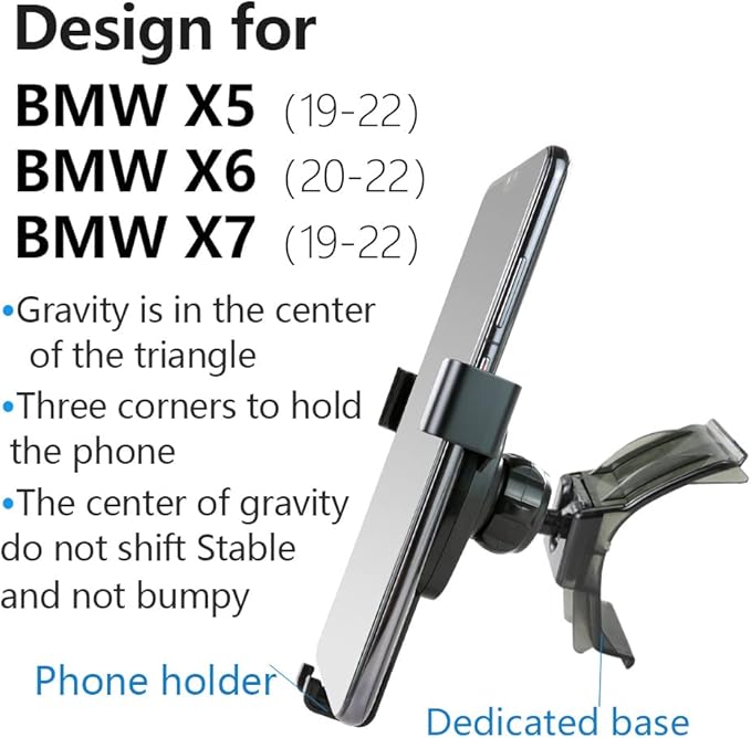 Car Phone Holder for BMW X5 2019-2023，X6 2020-2023，X7 2019-2022 SUV sDrive40i xDrive40i 50i M50i G05 G07 Auto Accessories Navigation Bracket Interior Decoration Mobile Cell Phone Mount…