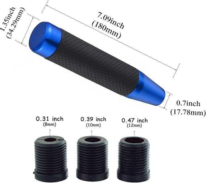 Abfer Tall Shift Knob Car Long Shifting Head Replace Weighted Gear Stick Shifter Knob Extension Fit Most Manual Automatic Transmission Vehicle, Blue