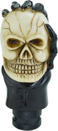 Lunsom Skull Shifter Knob Hand Bone Resin Car Transmission Shifter Stick Handle Head Fit Automatic Manual Vehicle (Black White)