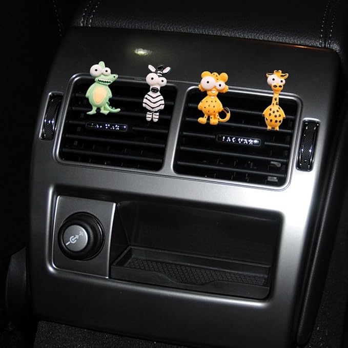 ZOSTLAND Rhinestone Car Decorative Clip,Car Air Fresheners,Metal Vent Clip,Bling Auto Air Vent,Personalized Automotive Interior Decoration Accessories,Auto Decor Gift for Women,Men (5Pcs Animal)