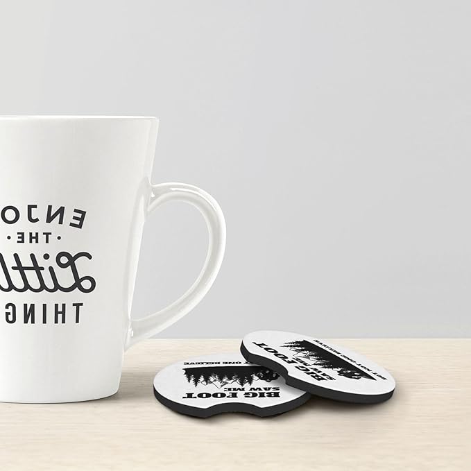 Bigfoot Saw Me But Nobody Believes Him Car Coasters for Cup Holders Pack of 2 Neoprene Cup Mat Pad Vehicle Interior Accessories for Men Women