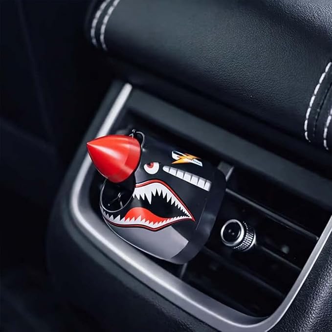 P-40 Fighter Car Air Vent Decoration with Spinning Propeller, Vintage P40 Warhawk Air Freshener, Dashboard Decorations for Auto Interior Decor Gift (1 Pc Yellow)