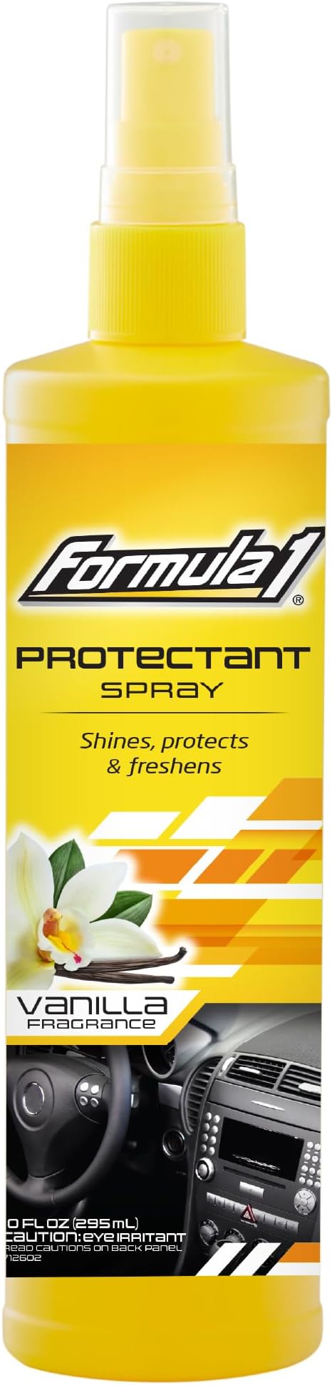 Formula 1 Interior Detailing Protectant Spray, Car Interior Cleaner with Lasting Vanilla Fragrance and UV Protection, Safe for Vinyl, Rubber, Plastic, & Dashboard - 10oz